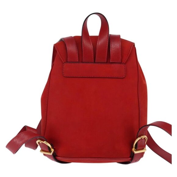 Salvatore Ferragamo Vala Backpack Leather Red Gold Auth 145505 main image 12